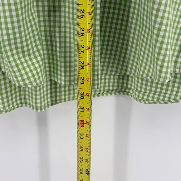 Vineyard Vines Mens Slim Fit Whale Shirt Green Gingham Check Long Sleeve Medium - Picture 8 of 10